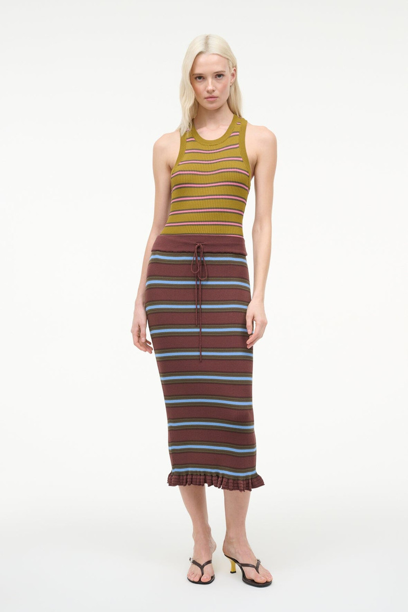 STAUD ABBOTT DRESS REDONDO STRIPE MULTI 1