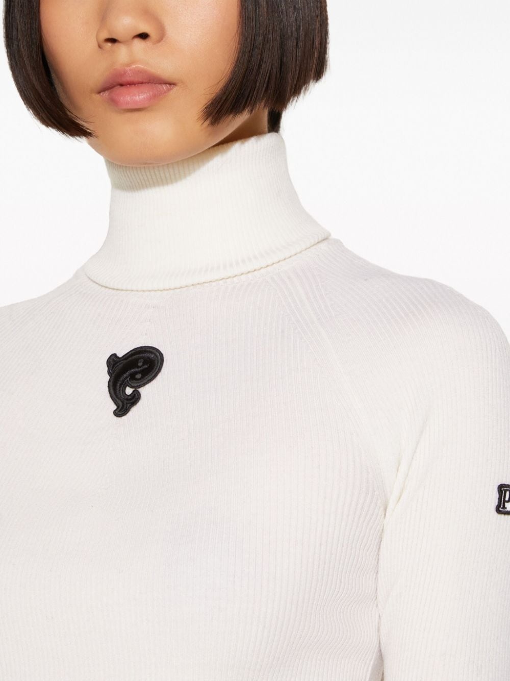 logo-appliquÃ© virgin-wool ribbed jumper - 5