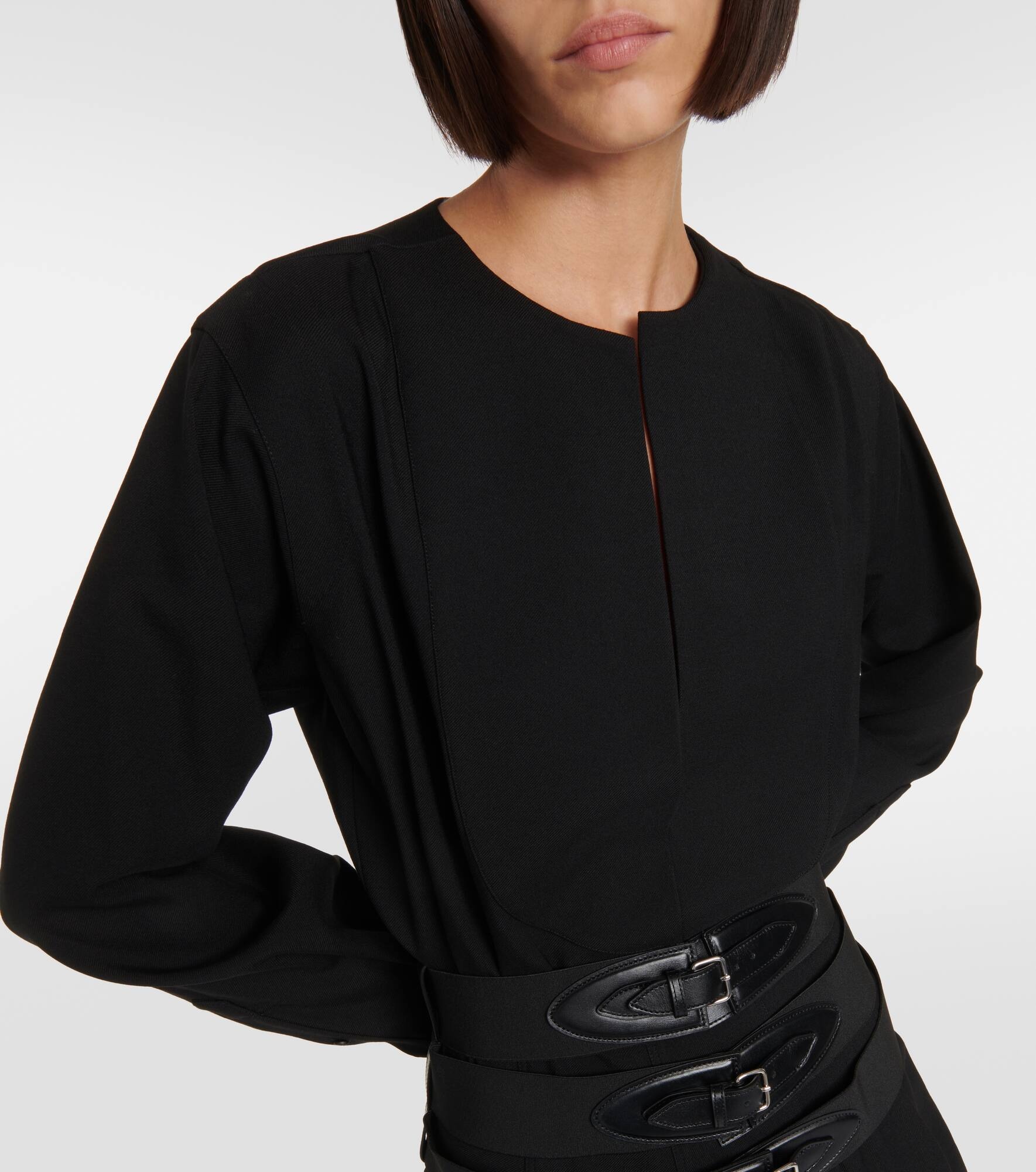 Belted wool minidress - 4