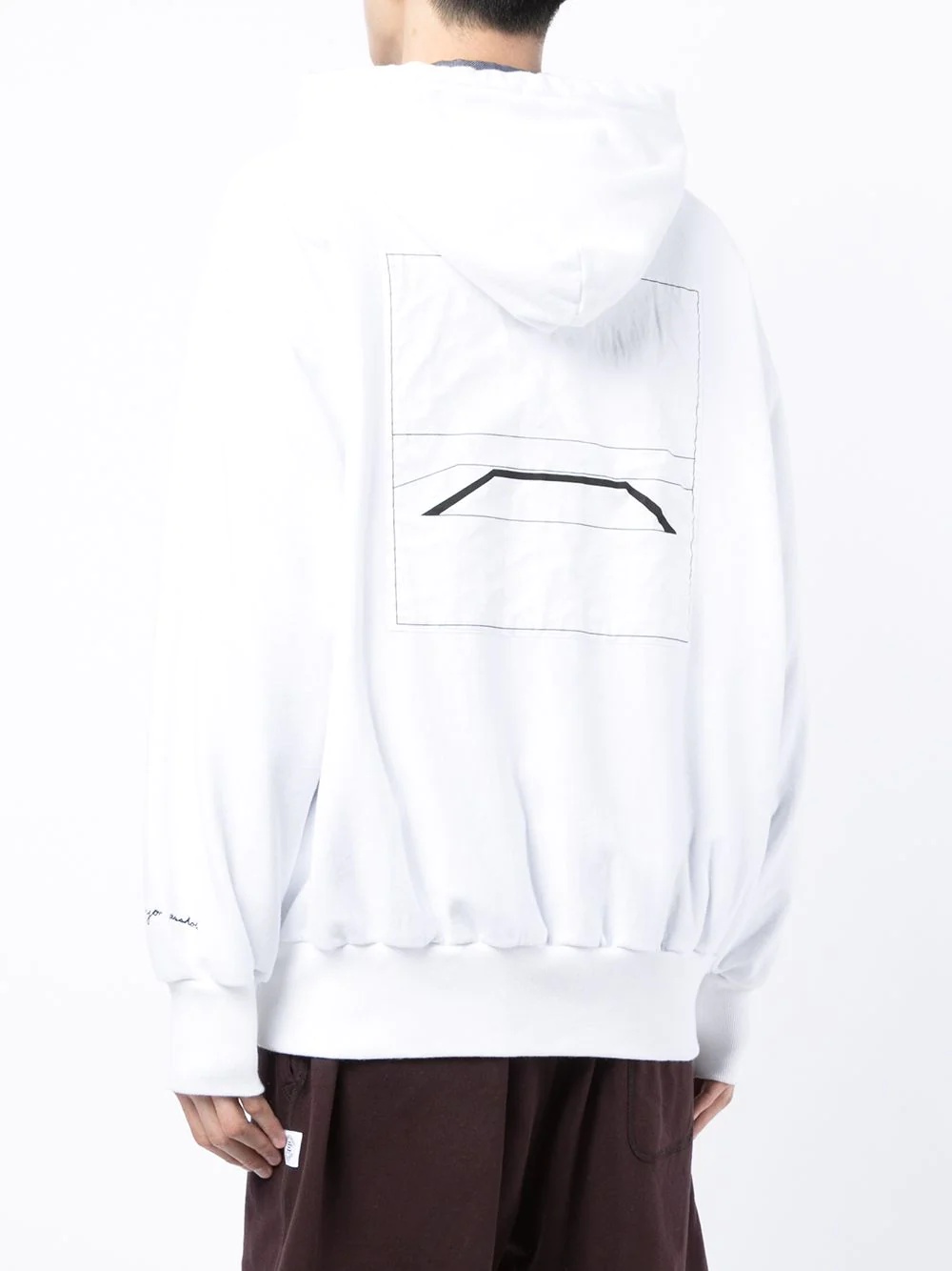 graphic print drawstring hoodie - 4