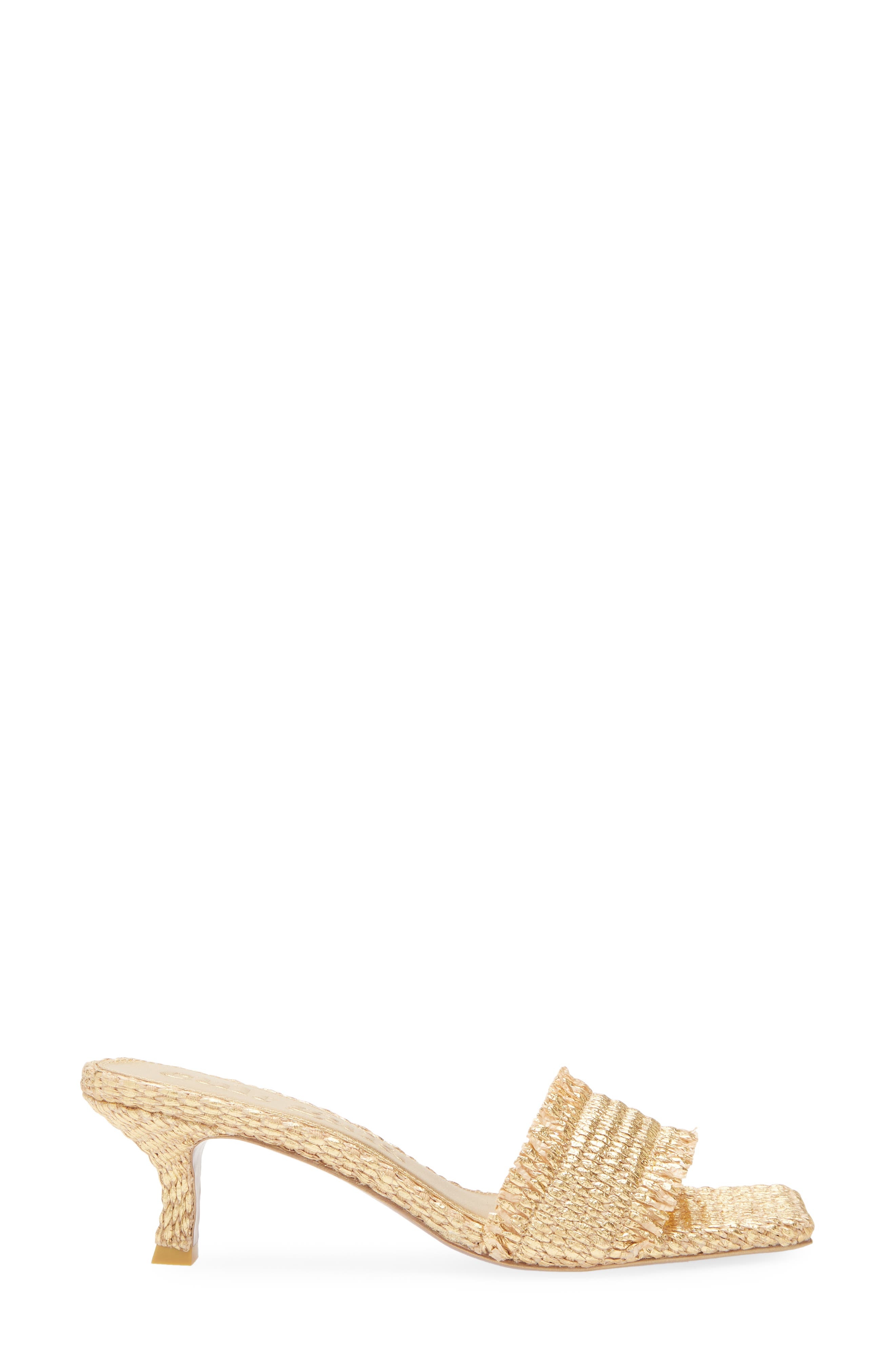 Cult Gaia Ada Straw Slide Sandal in Gold at Nordstrom - 3