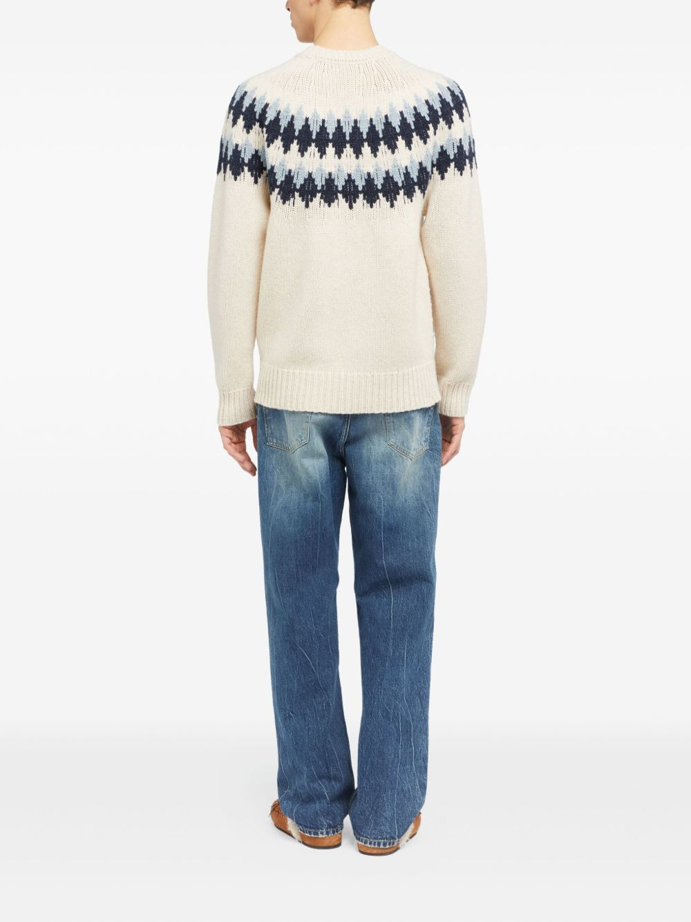 fairisle-pattern crew-neck sweater - 4