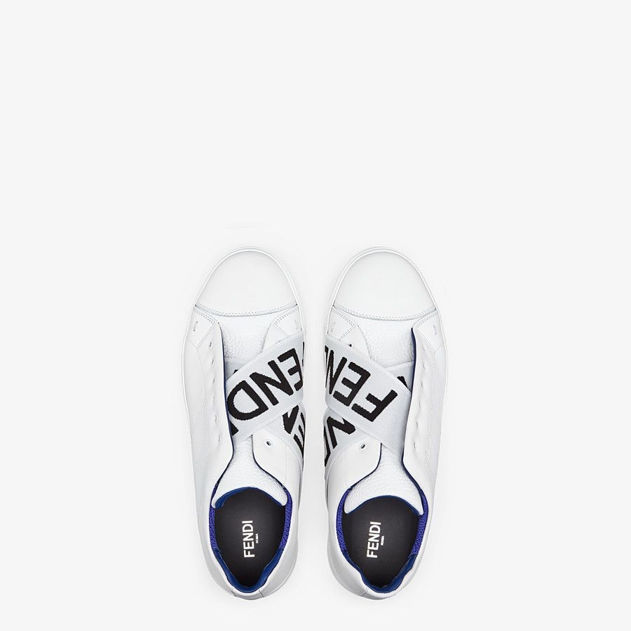 White leather slip-ons - 4