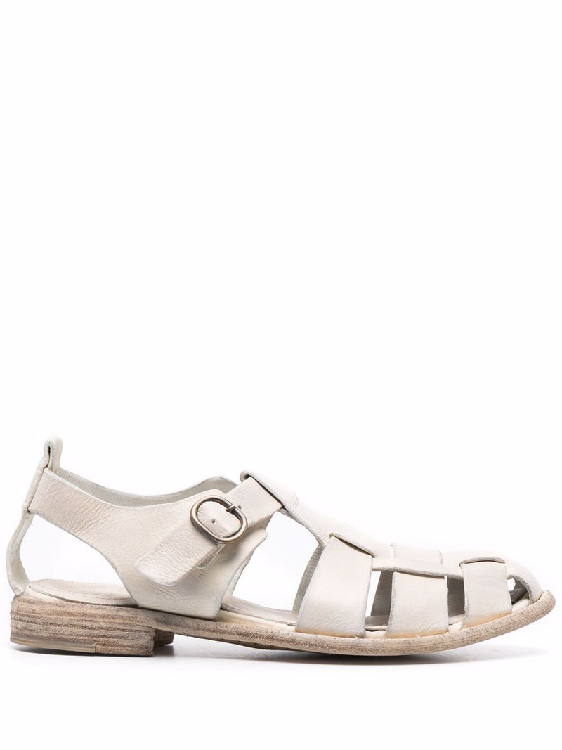 cut-out detailed leather sandals 1