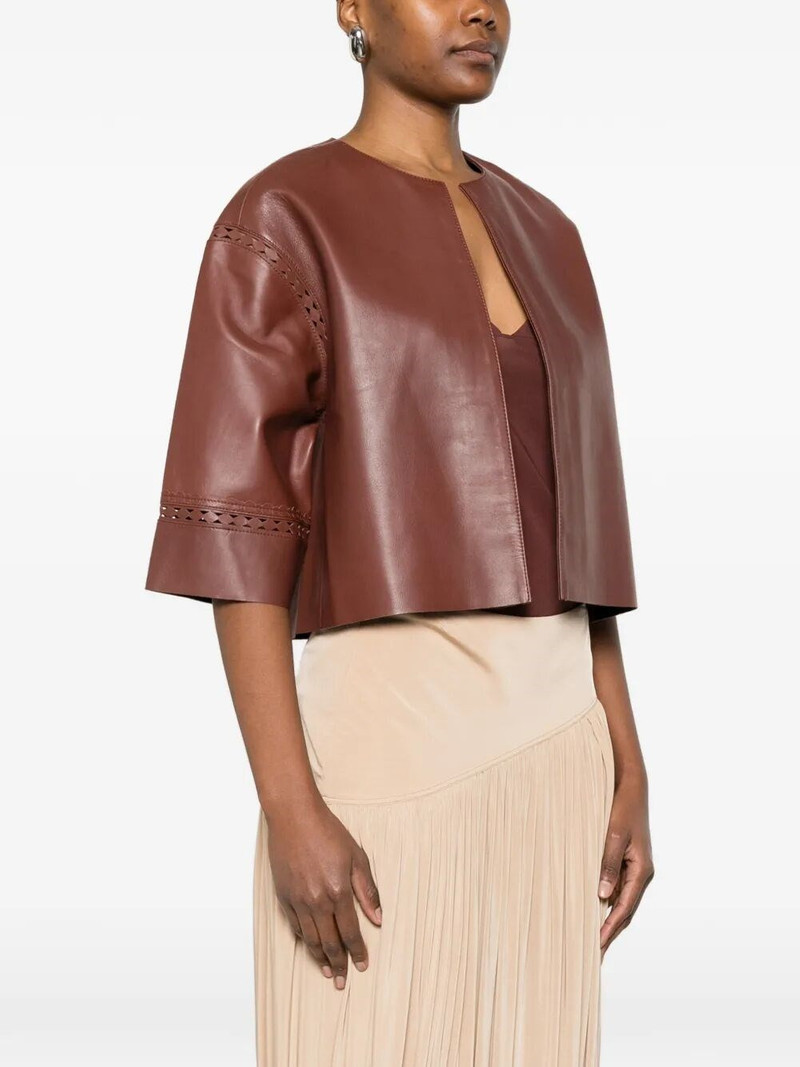 LASER-CUT LEATHER CROPPED JACKET 4