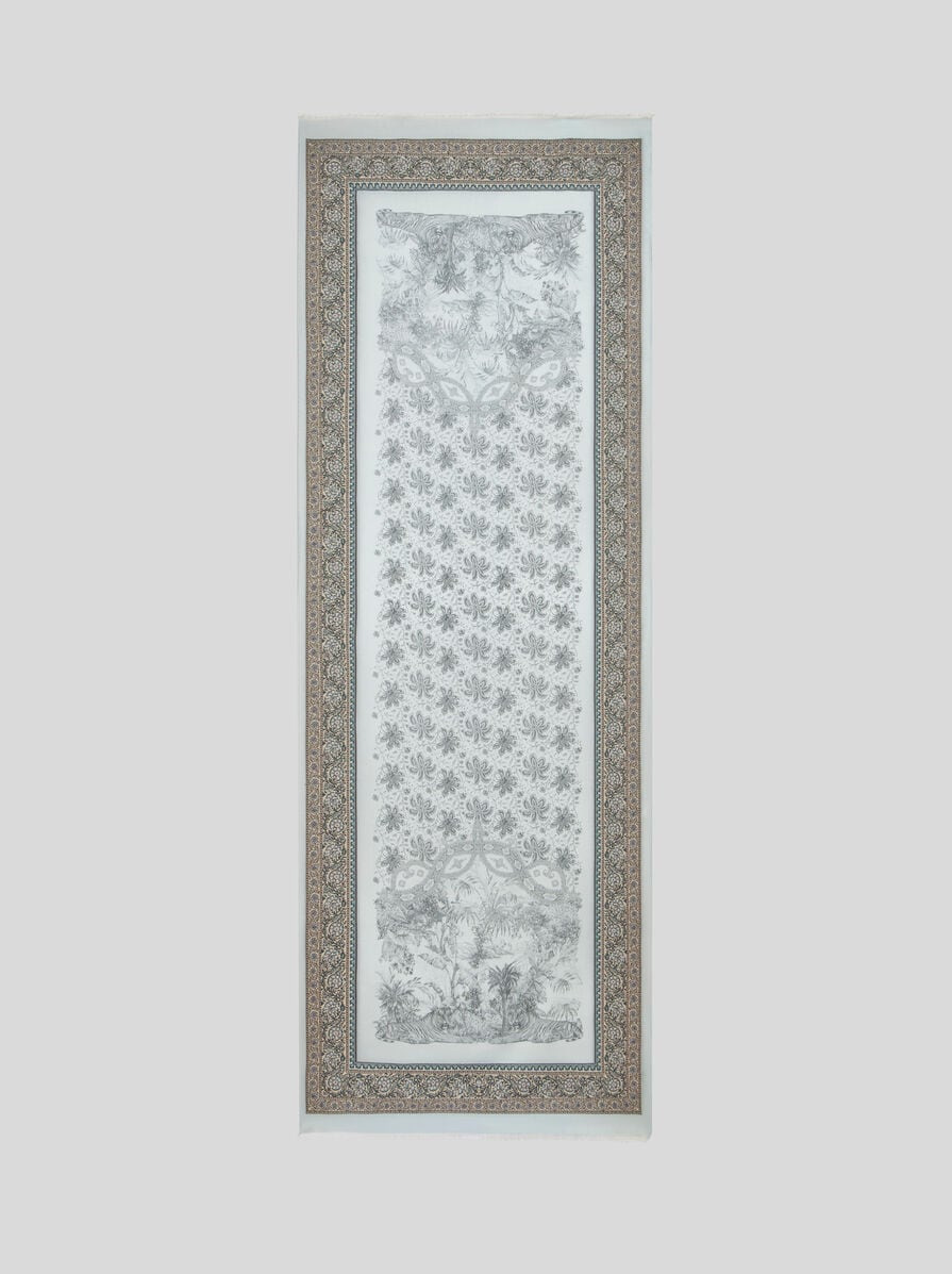 PRINTED SILK AND WOOL SCARF - 2