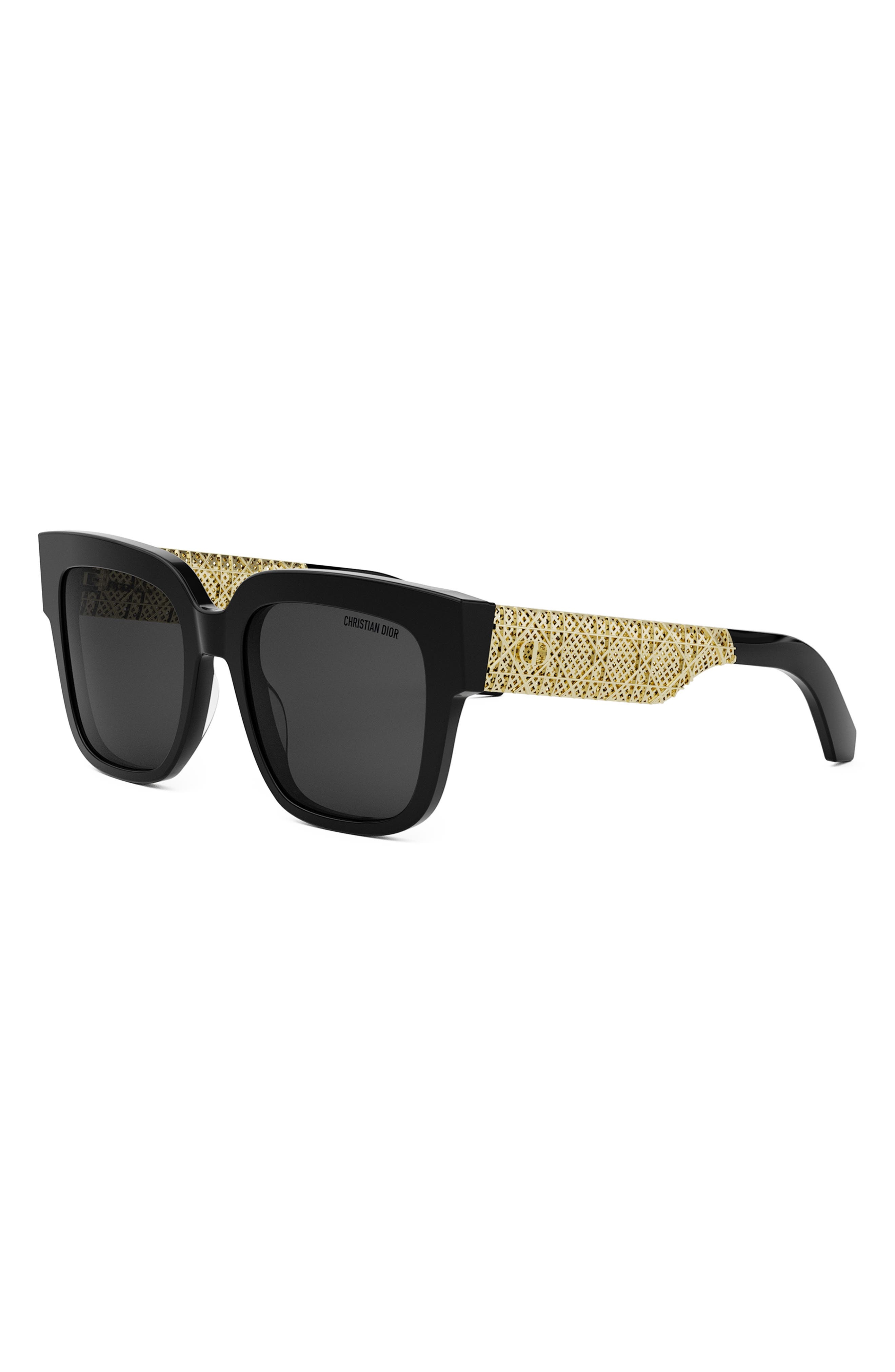 'DioRésille S1I 54mm Square Sunglasses in Shiny Black /Smoke at Nordstrom - 2