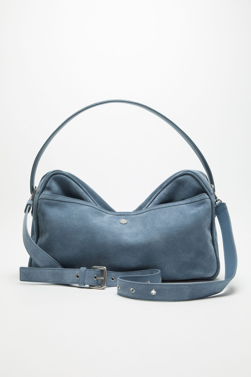 Acne Studios Camero Camera Suede Shoulder Bag - Denim Blue outlook