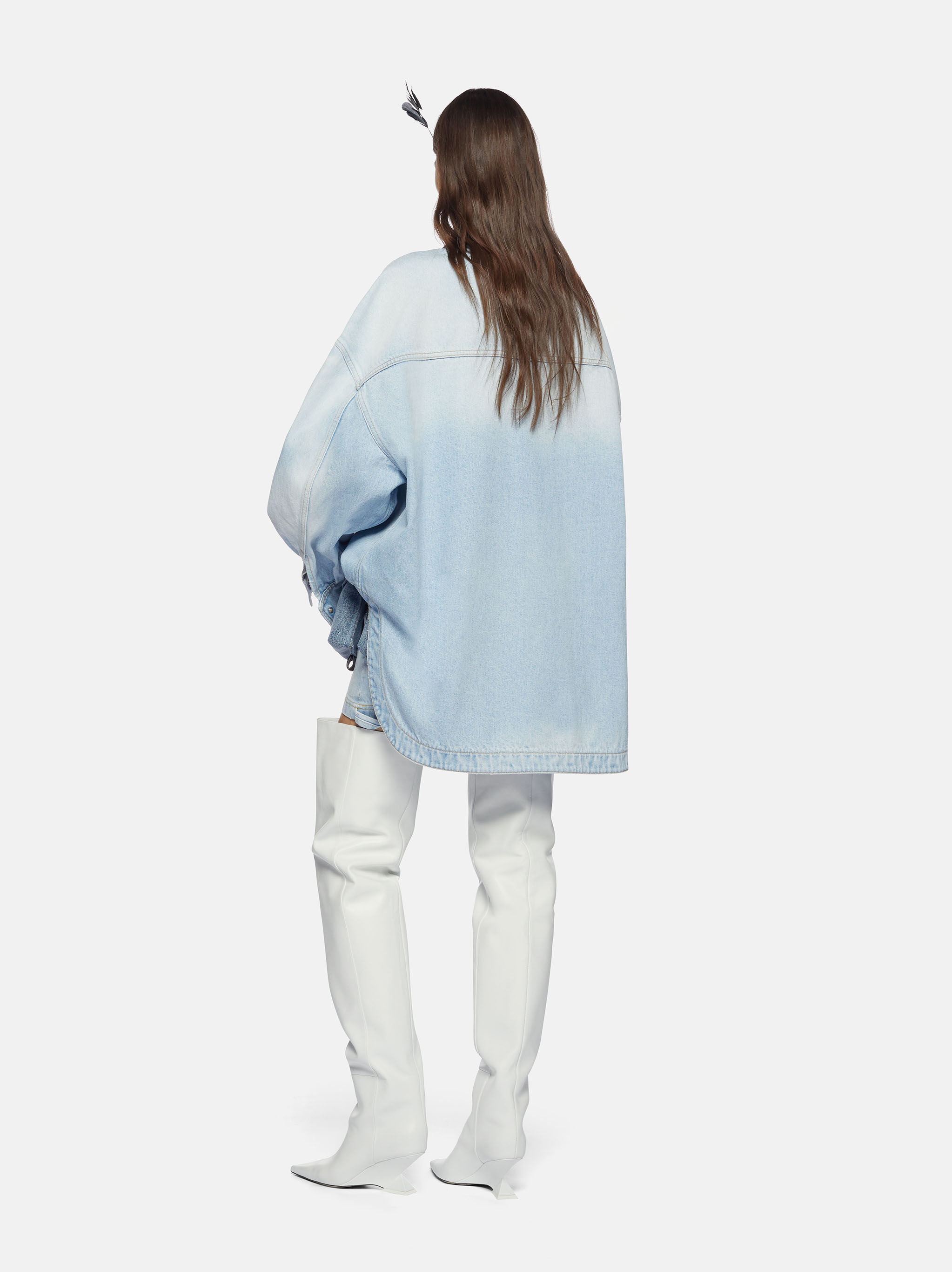 SKY BLUE SHORT COAT - 3