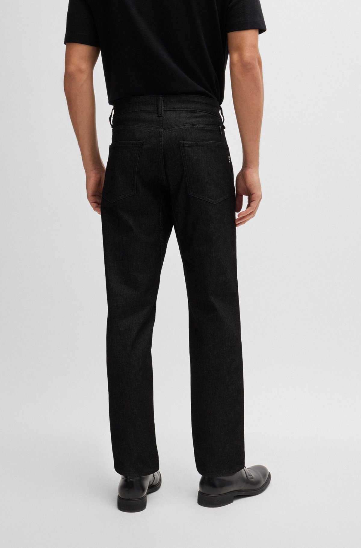 MAINE REGULAR-FIT JEANS IN BLACK STRETCH DENIM - 4