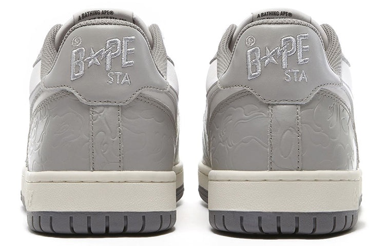A Bathing Ape Court Sta Low 'White Gray' 1G70-191-033 - 4