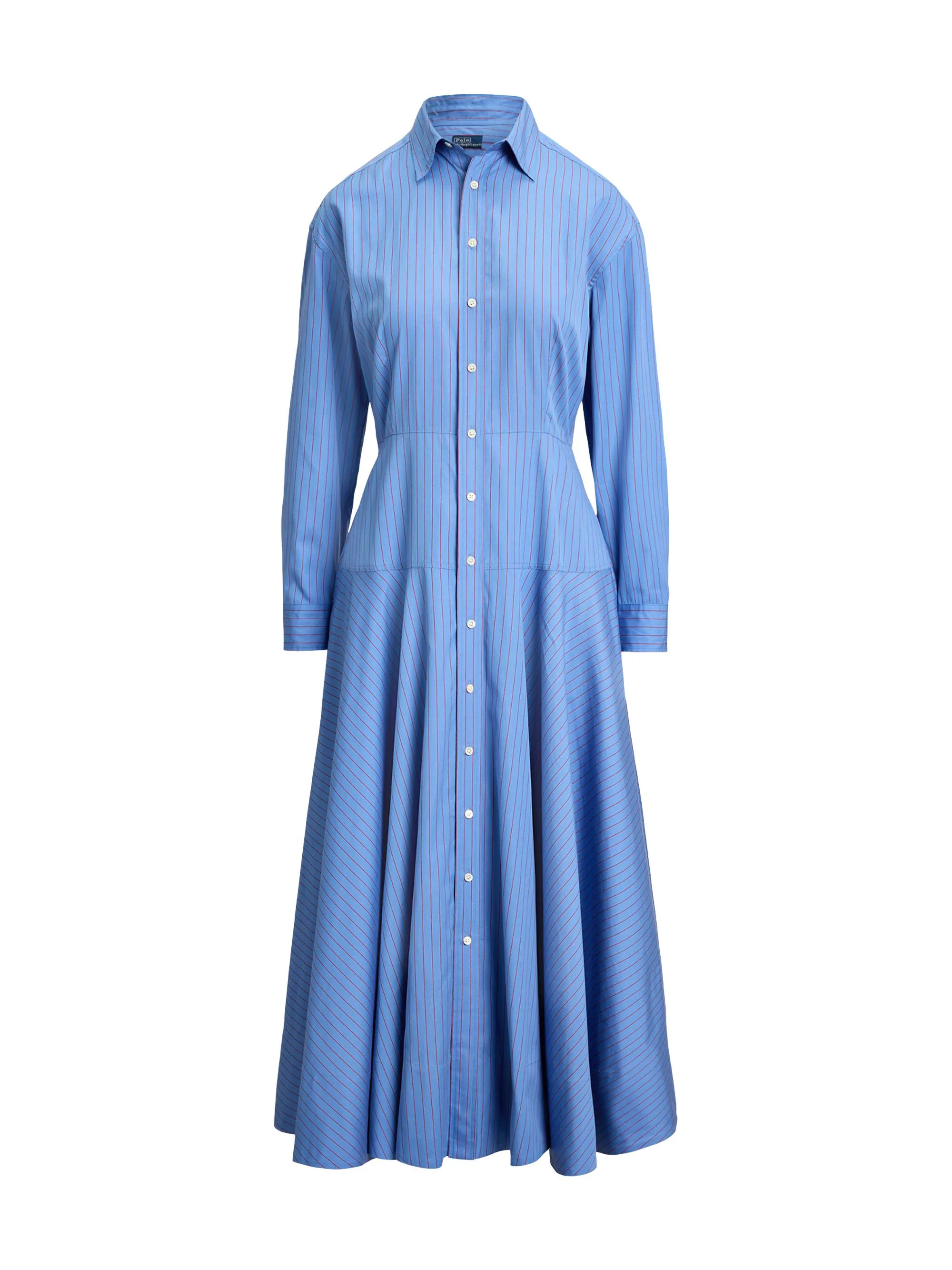 Women's Verity Striped Cotton Shirtdress - Blue Red - 1
