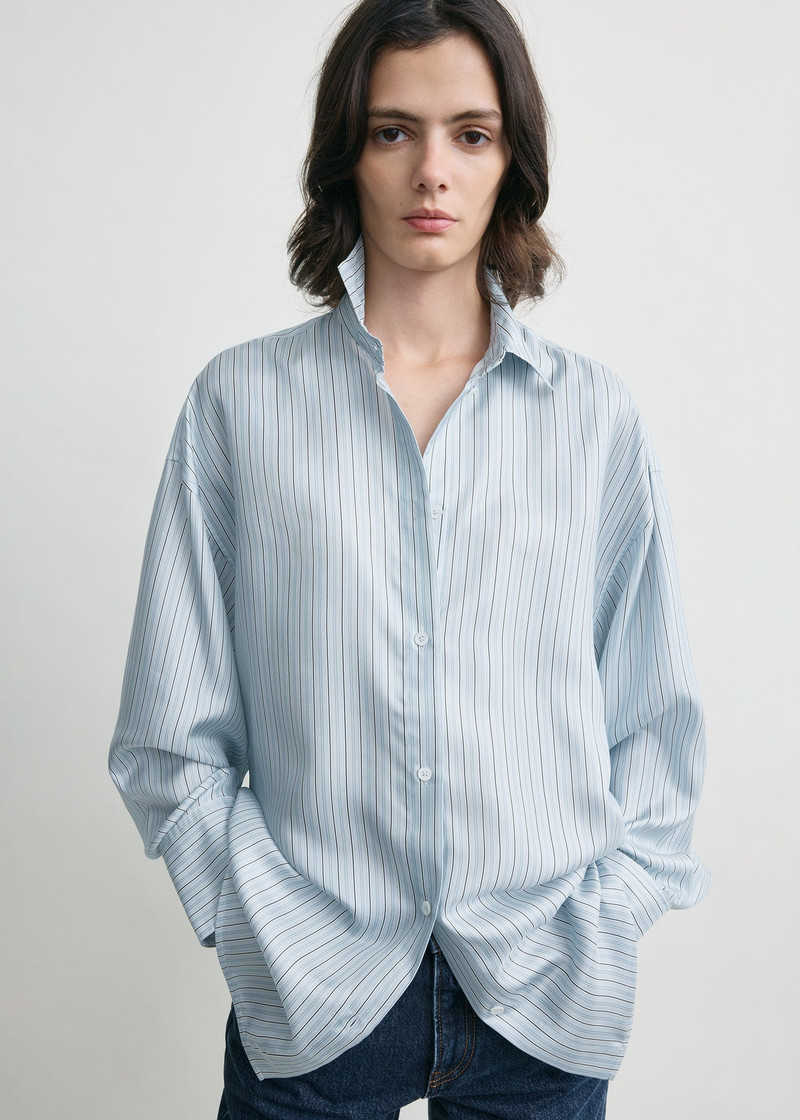 Oversized striped shirt ice/white 5
