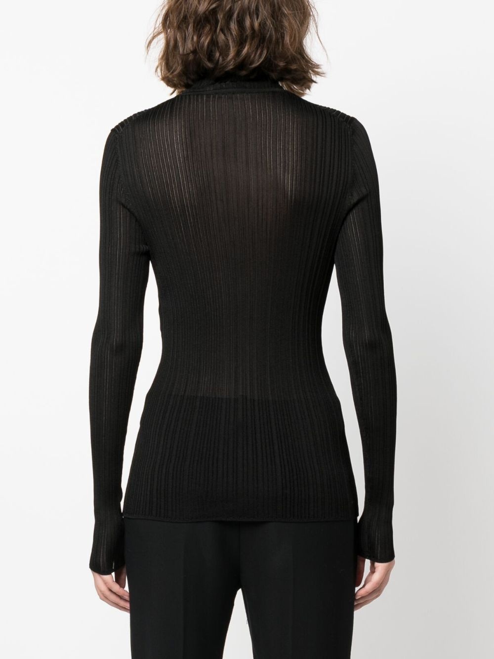 roll-neck ribbed-knit jumper - 4