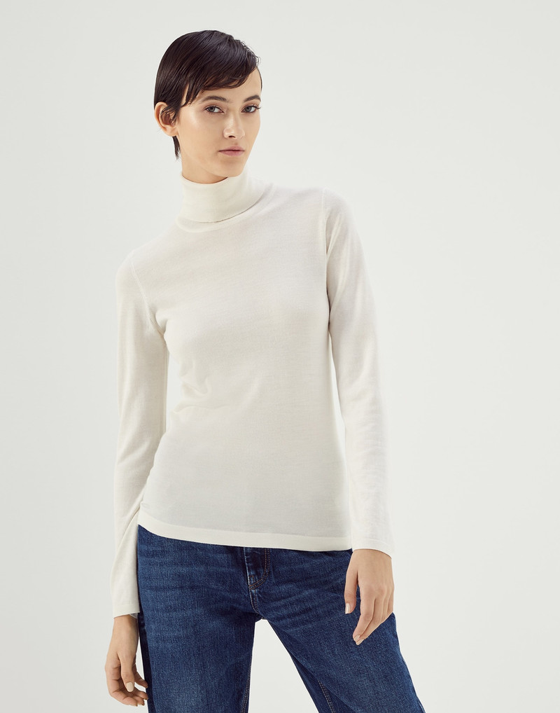 Cashmere and silk lightweight turtleneck sweater - 1
