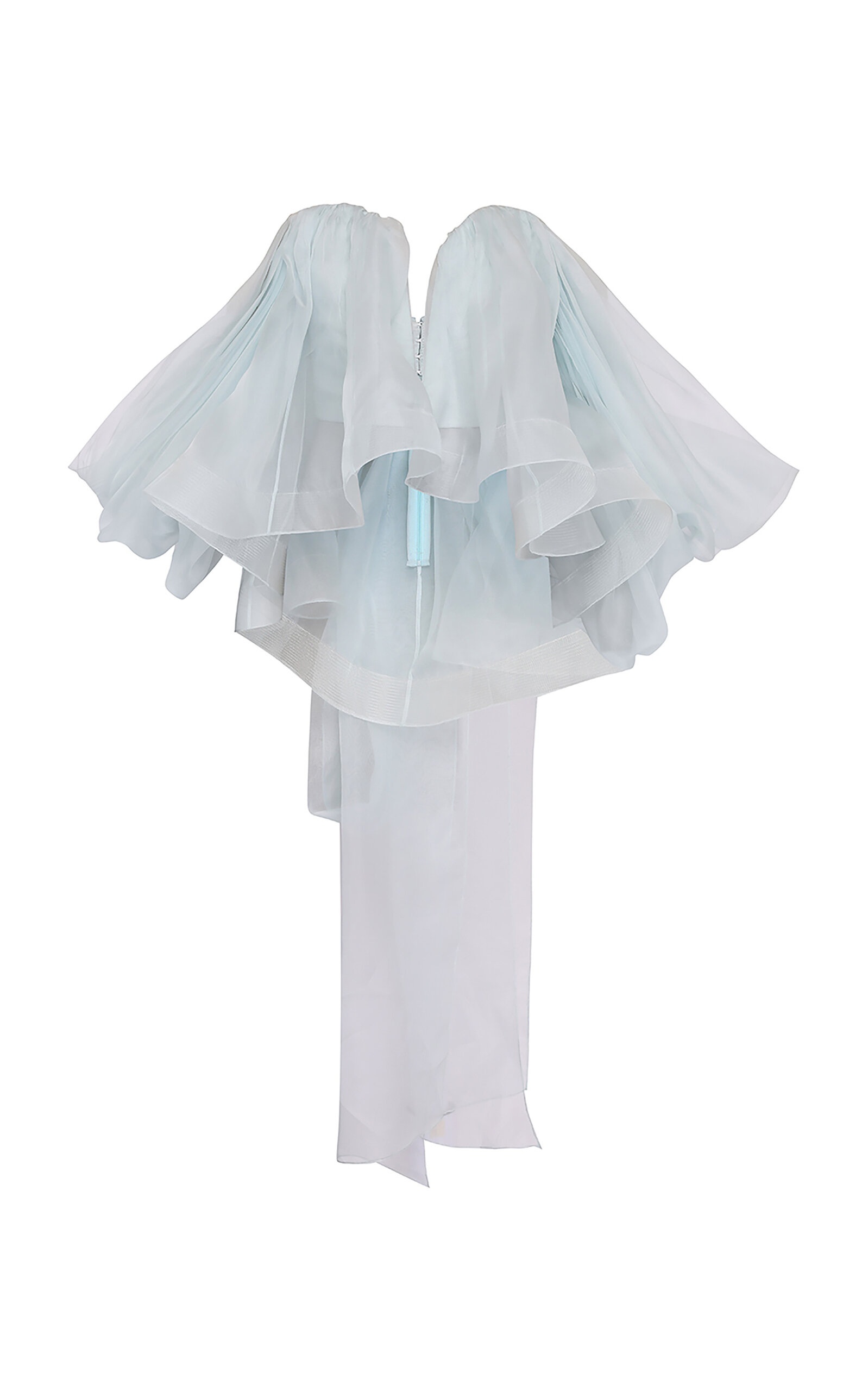 Crush Strapless Silk Top light blue - 1