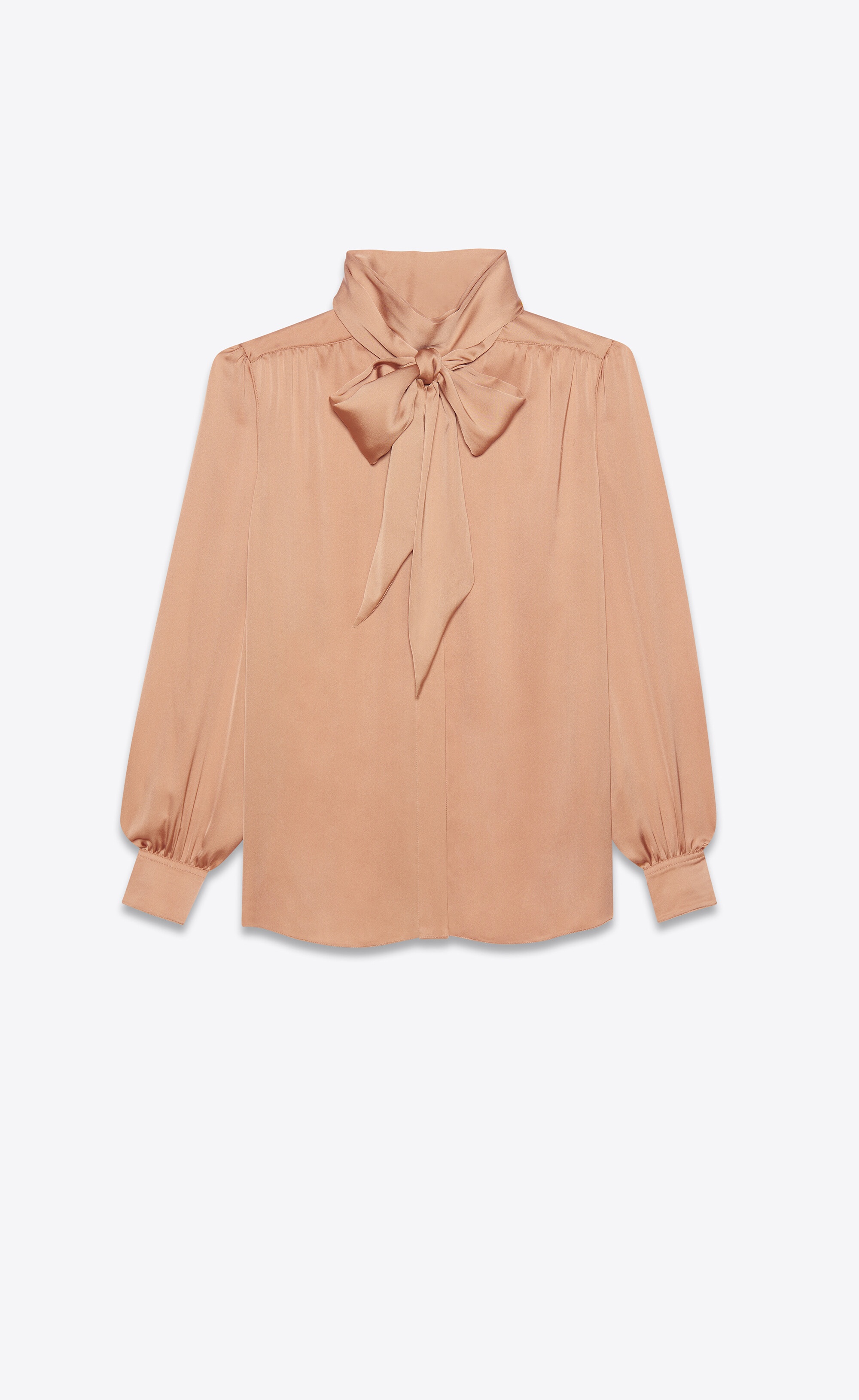 lavallière-neck blouse in silk charmeuse - 1