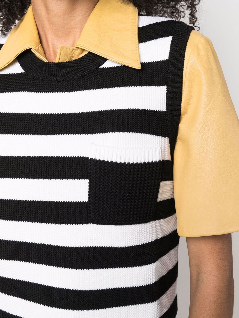 stripe-pattern virgin-wool vest - 5