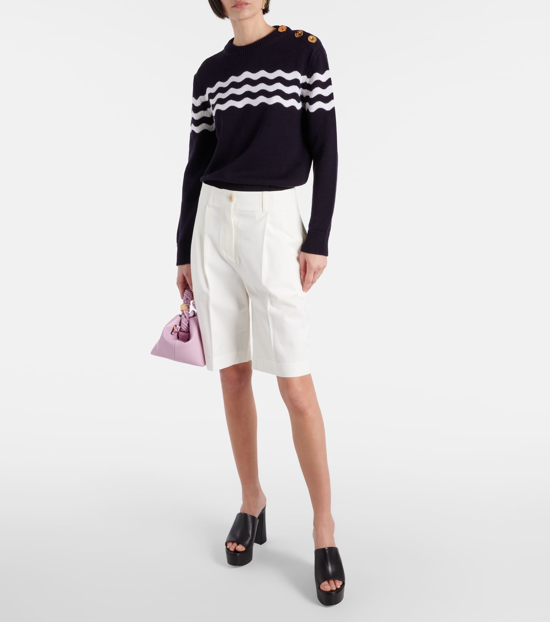 Striped cotton and wool sweater - 2