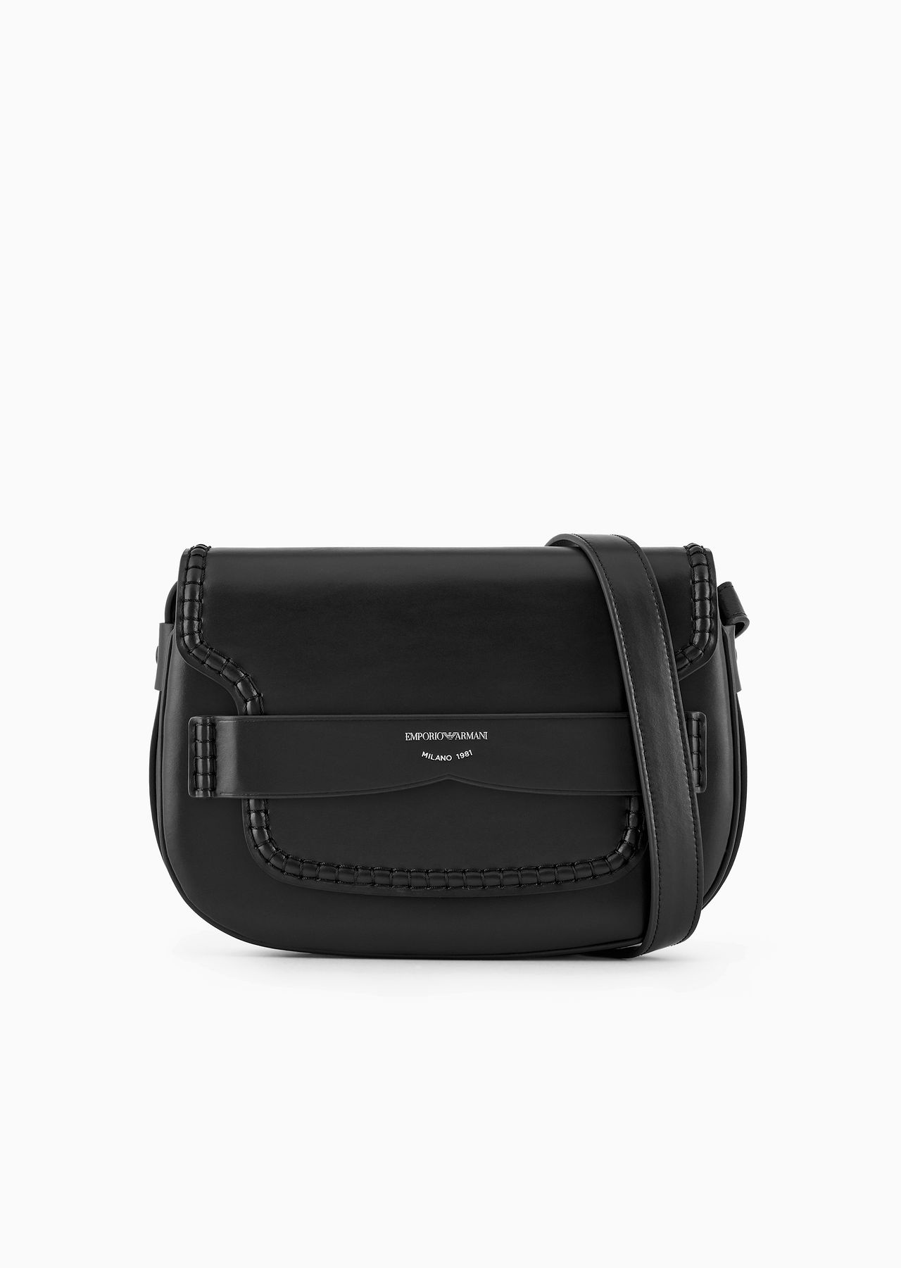 Medium shoulder bag in leather with flap and logo gusset - 1