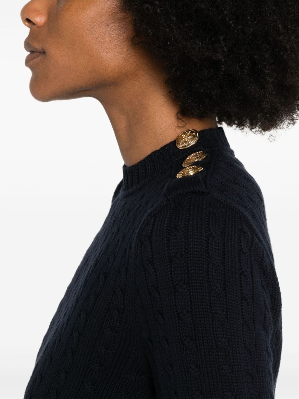 cable-knit cropped jumper - 5