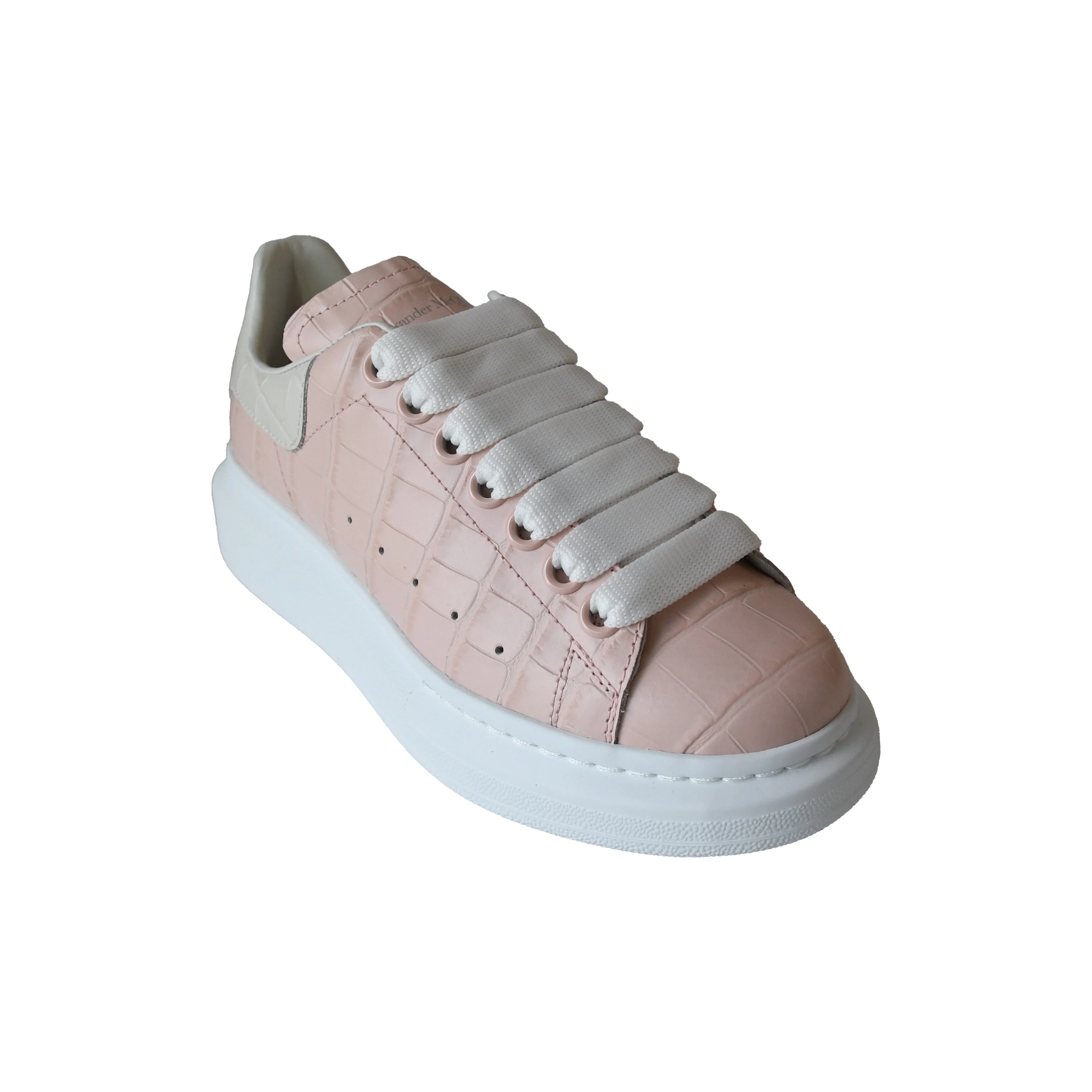 Alexander McQueen Leather Lace Up Sneakers Pink - 1