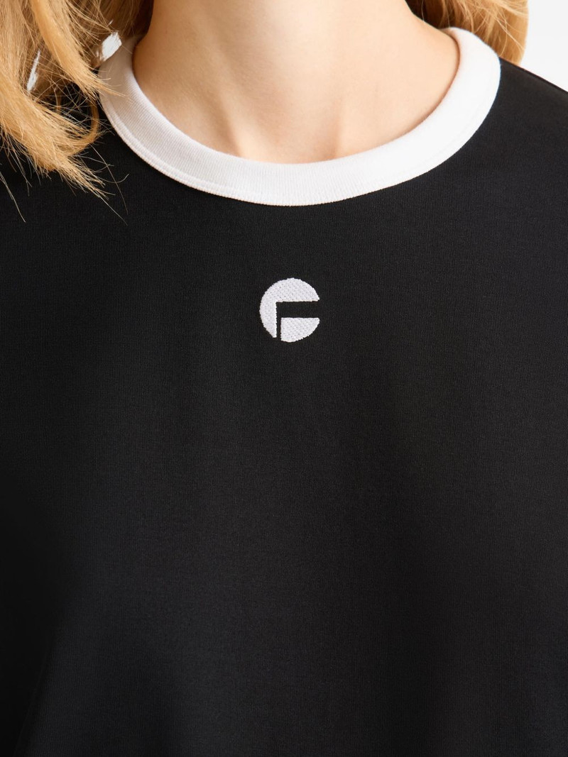 Tanixa contrast-trim logo T-shirt 5