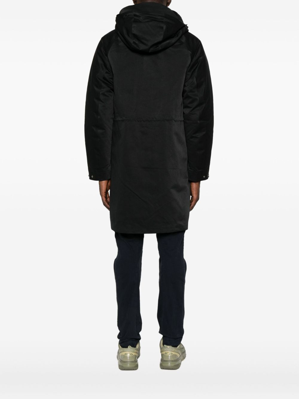 hooded panelled coat - 4