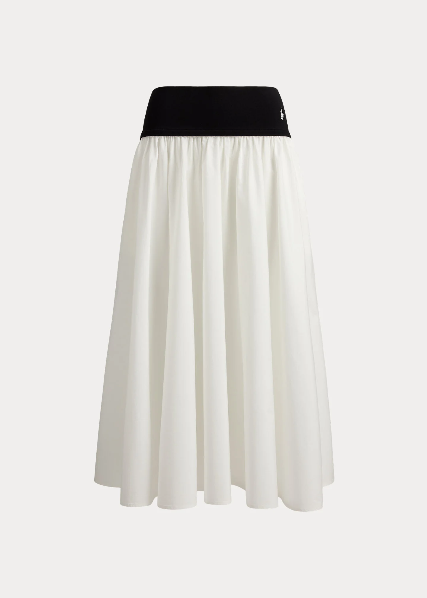 Contrast-Waistband A-Line Skirt - 1