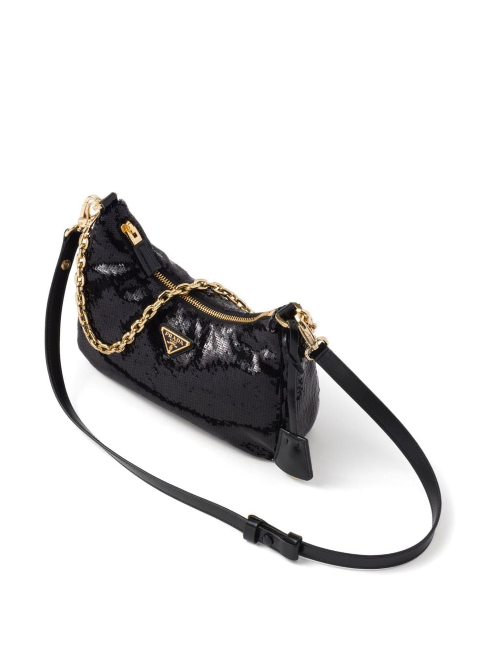 triangle-logo sequined mini bag - 6