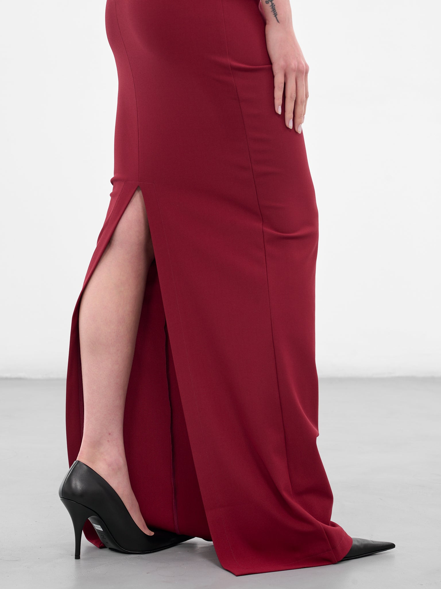 Red V-Wire Bra Maxi Dress - 5
