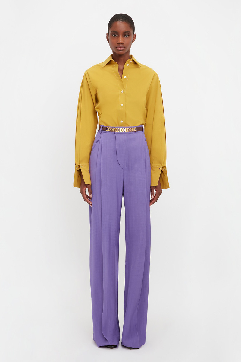Victoria Beckham Wide Leg Trouser In Violet outlook