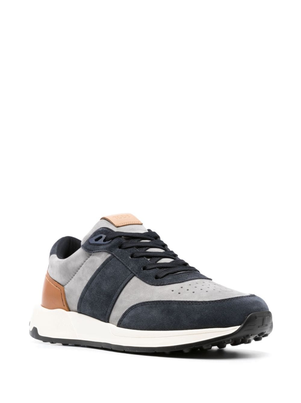 panelled suede low-top sneakers - 2