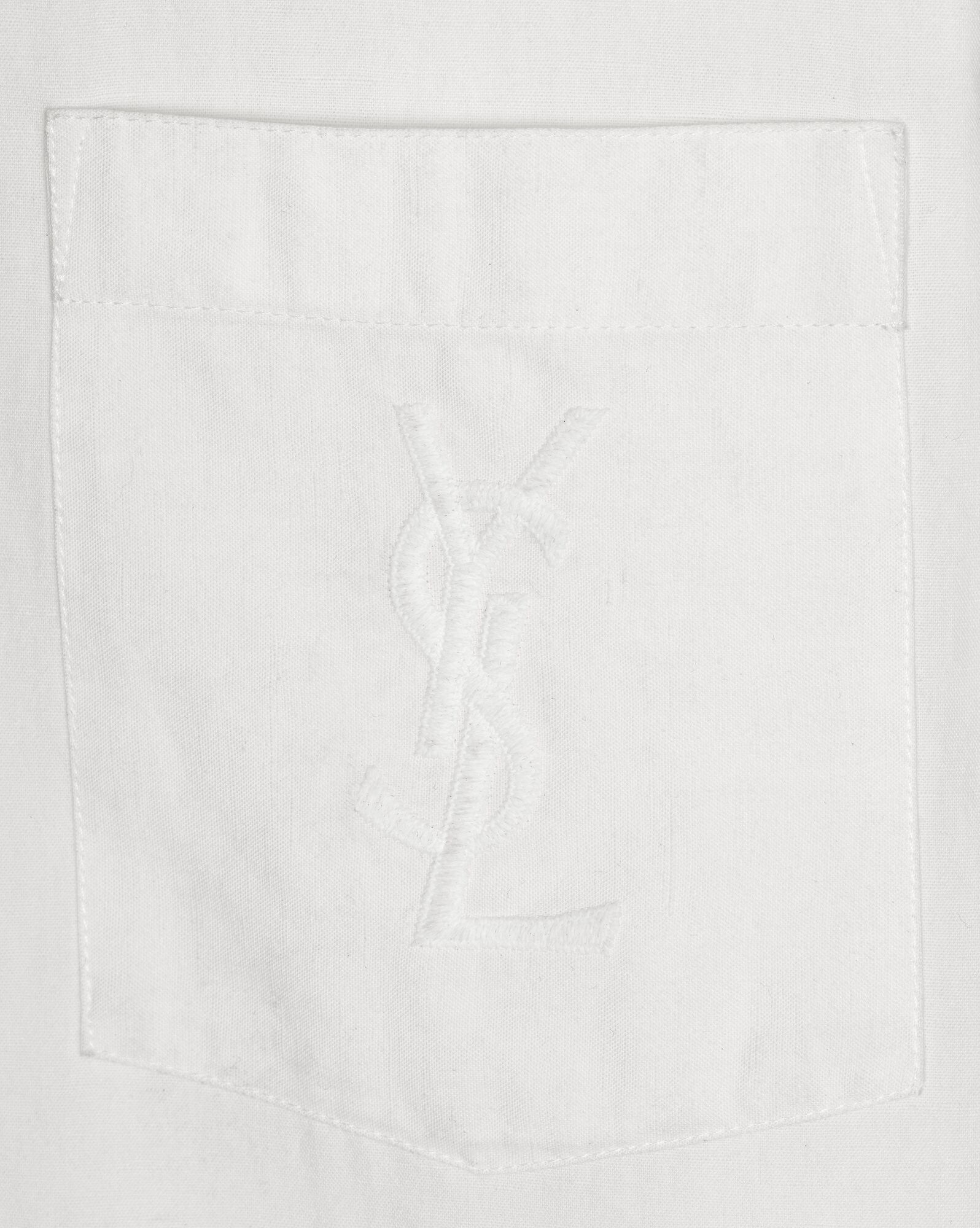 monogram embroidered shirt in cotton and linen - 3