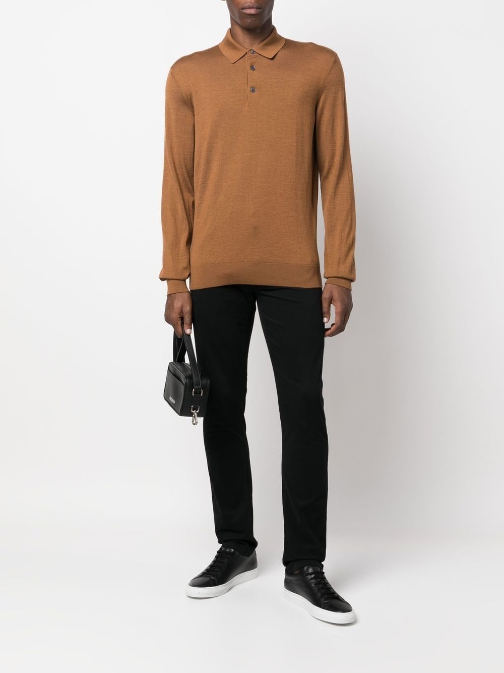knitted long-sleeve polo shirt - 2