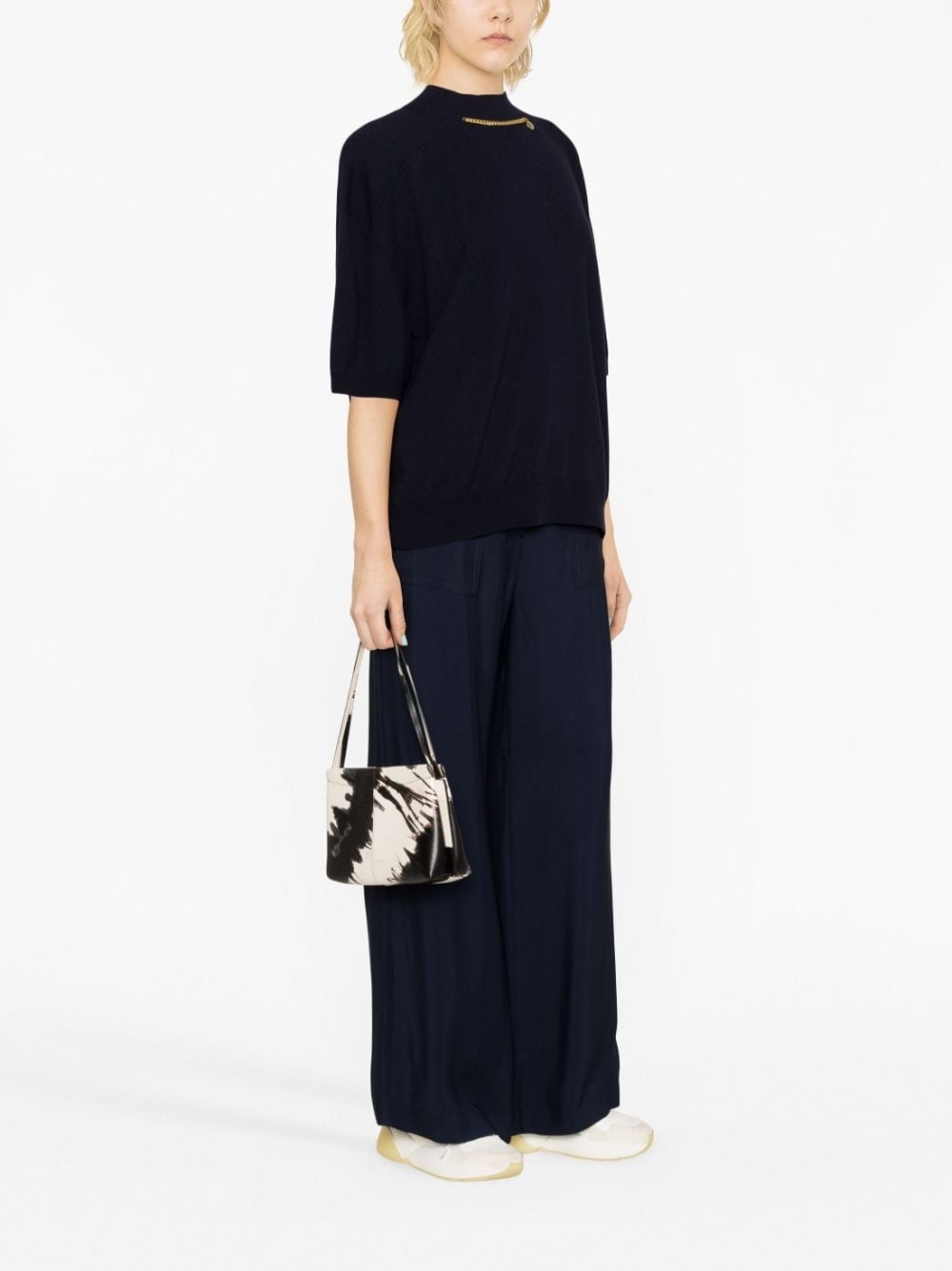Falabella high-neck wool blouse - 3