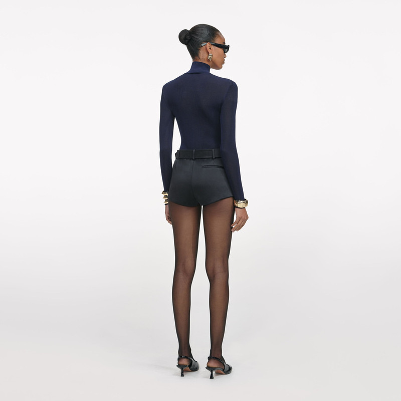 self-portrait Navy Viscose Knit Top outlook