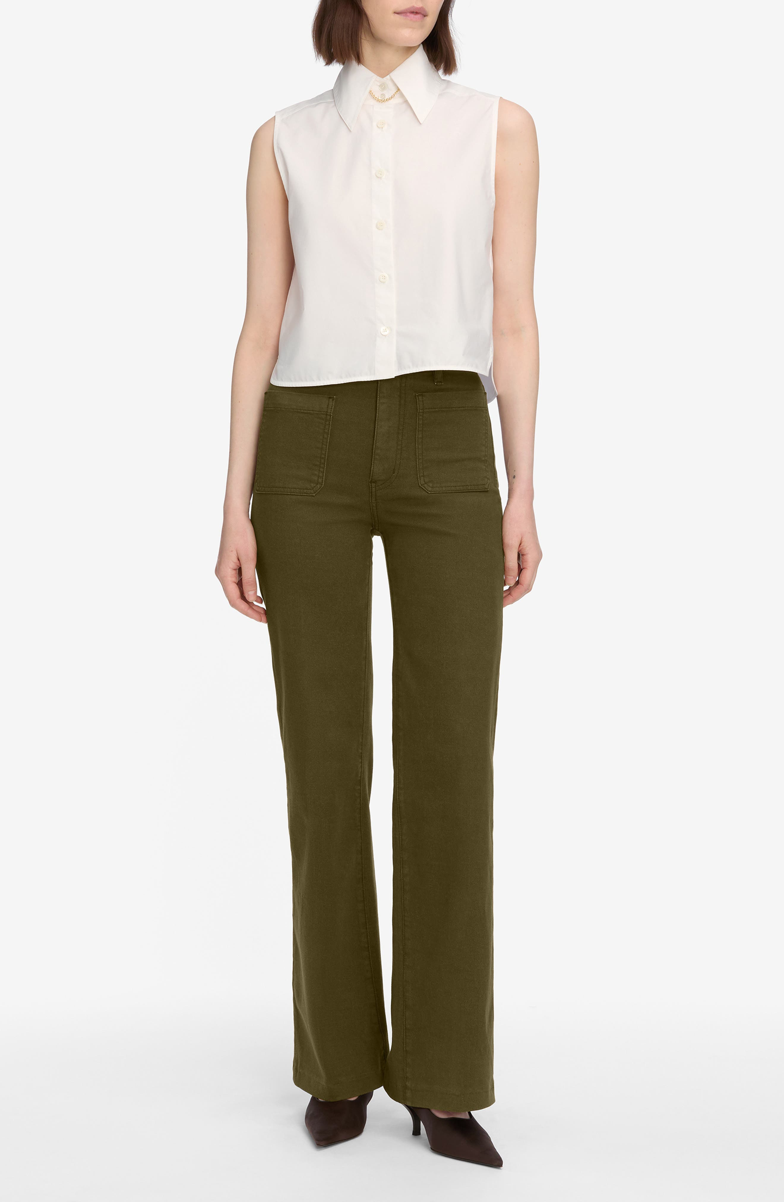 FRAME The Refined Straight Leg Pants in Tree Moss at Nordstrom - 5