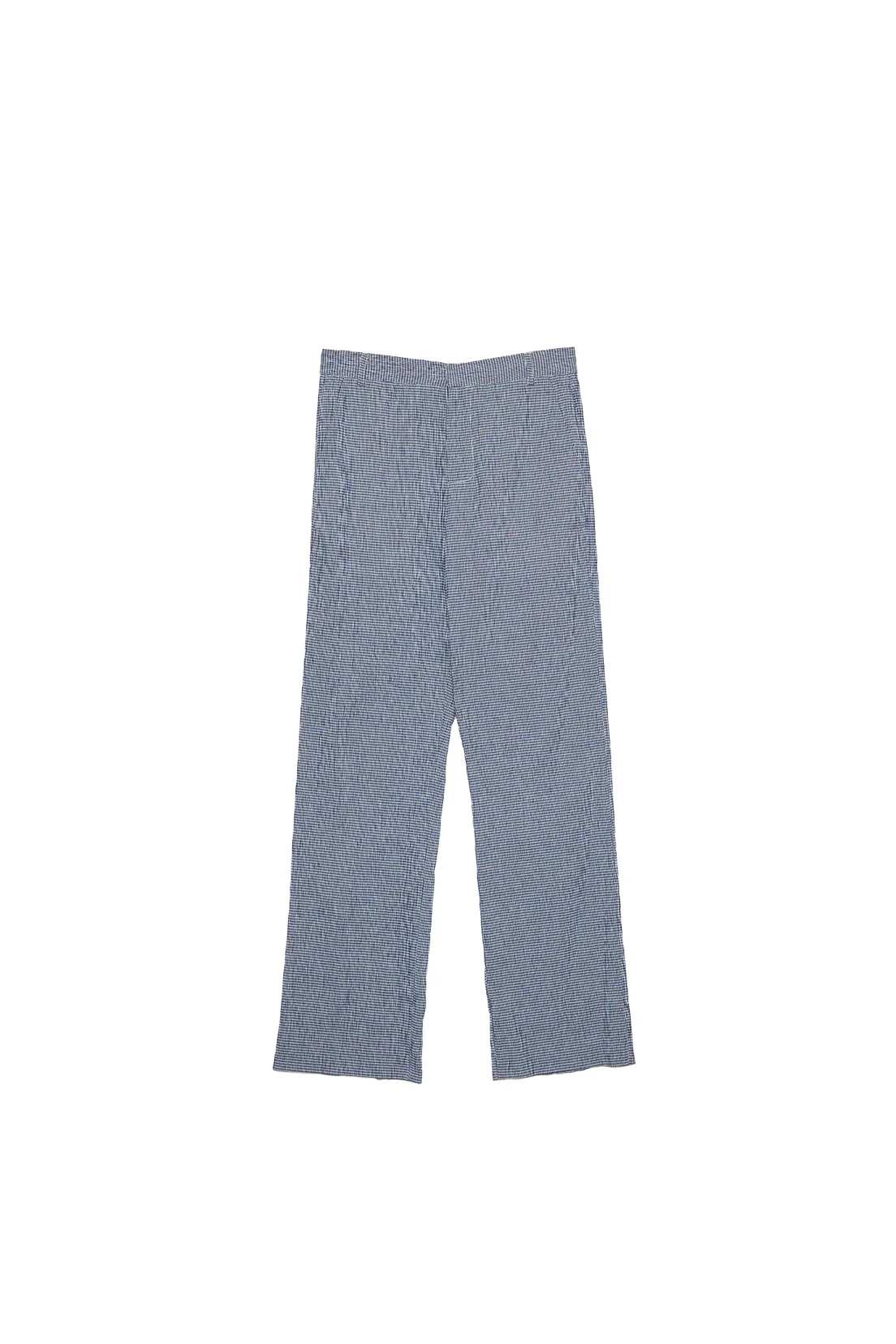Edward Cuming Crinkle Cotton Yoryu Tailored Trousers Blue - 1