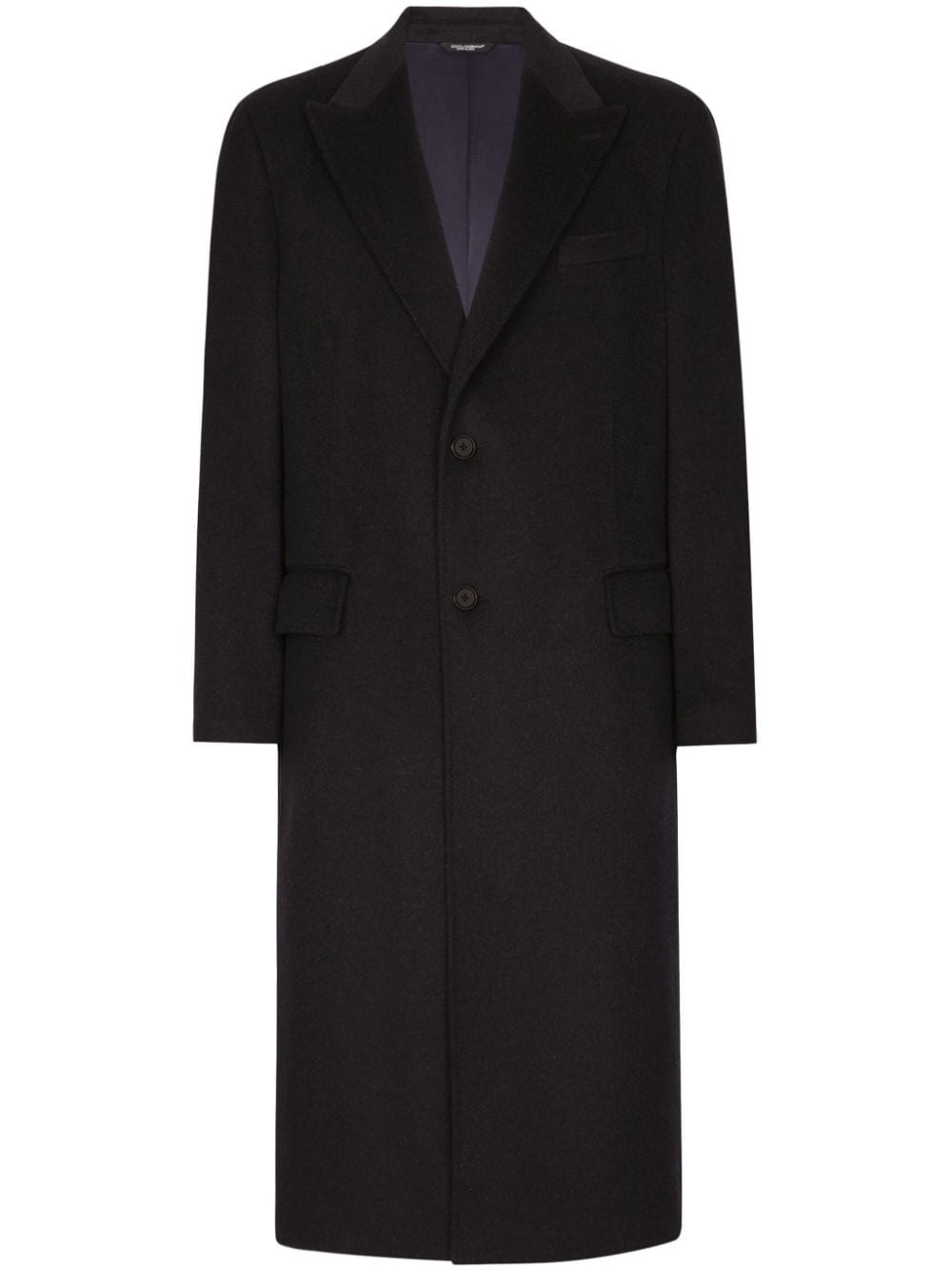 single-breasted cashmere coat - 1