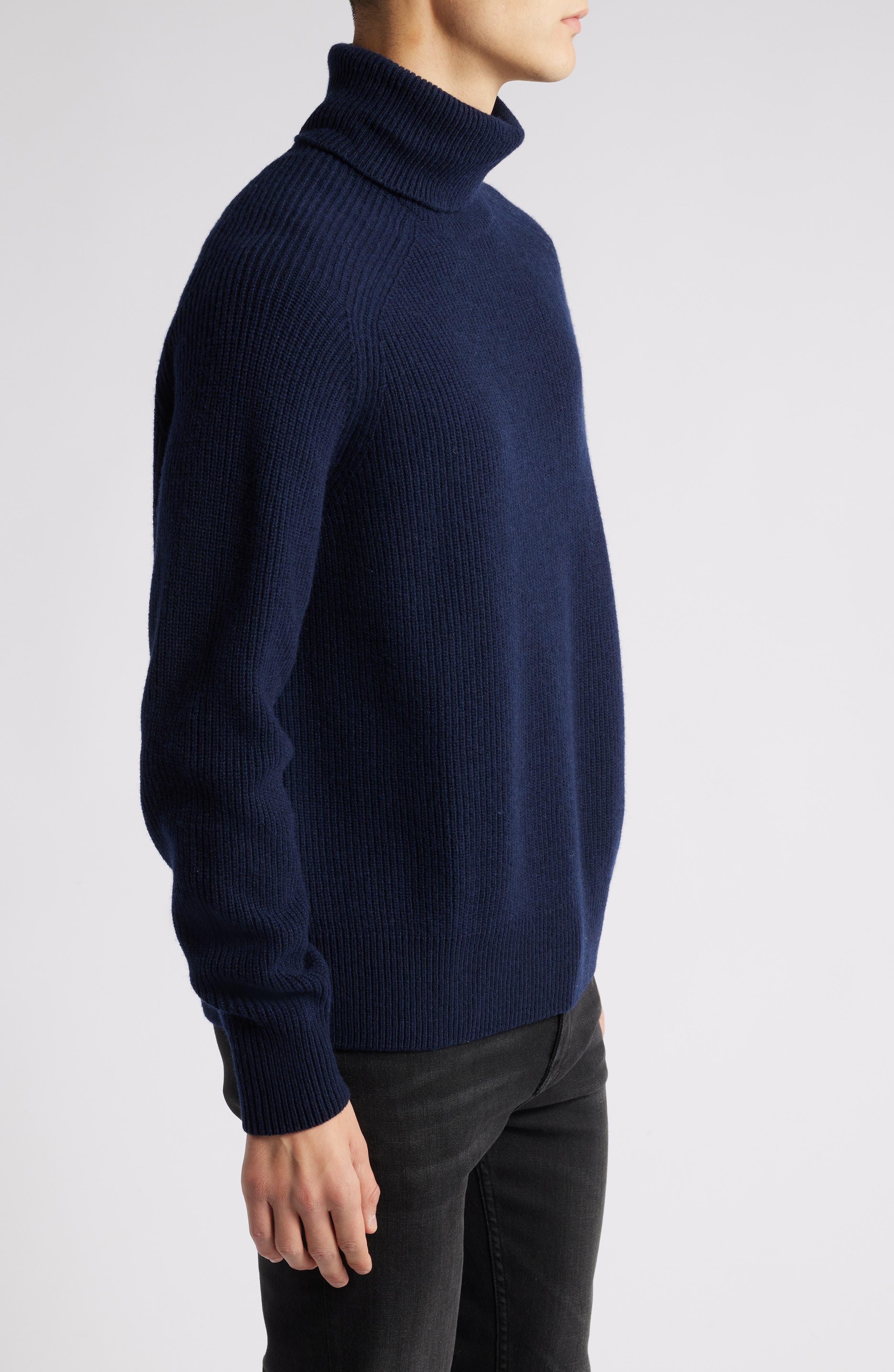 BOSS Evento Recycled Wool Turtleneck Sweater in Dark Blue at Nordstrom - 3