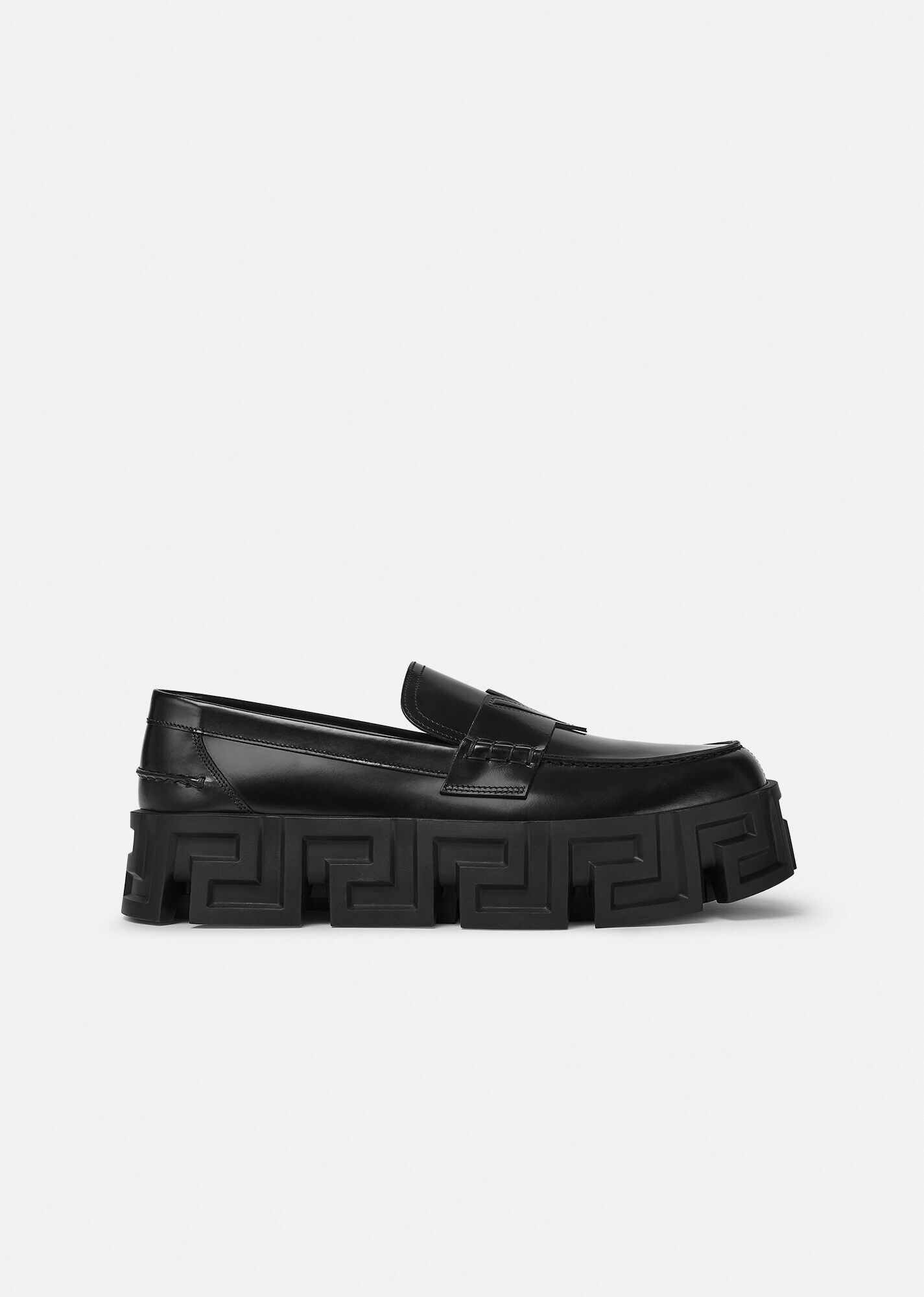 Greca Labyrinth Leather Loafers - 1