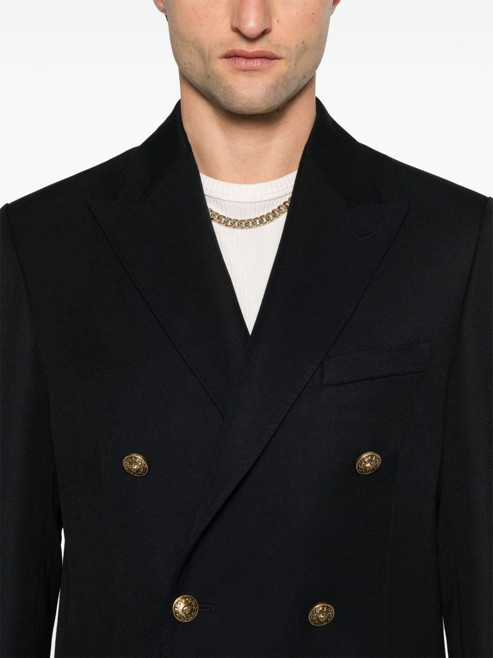 Wool double-breasted blazer jacket - 4
