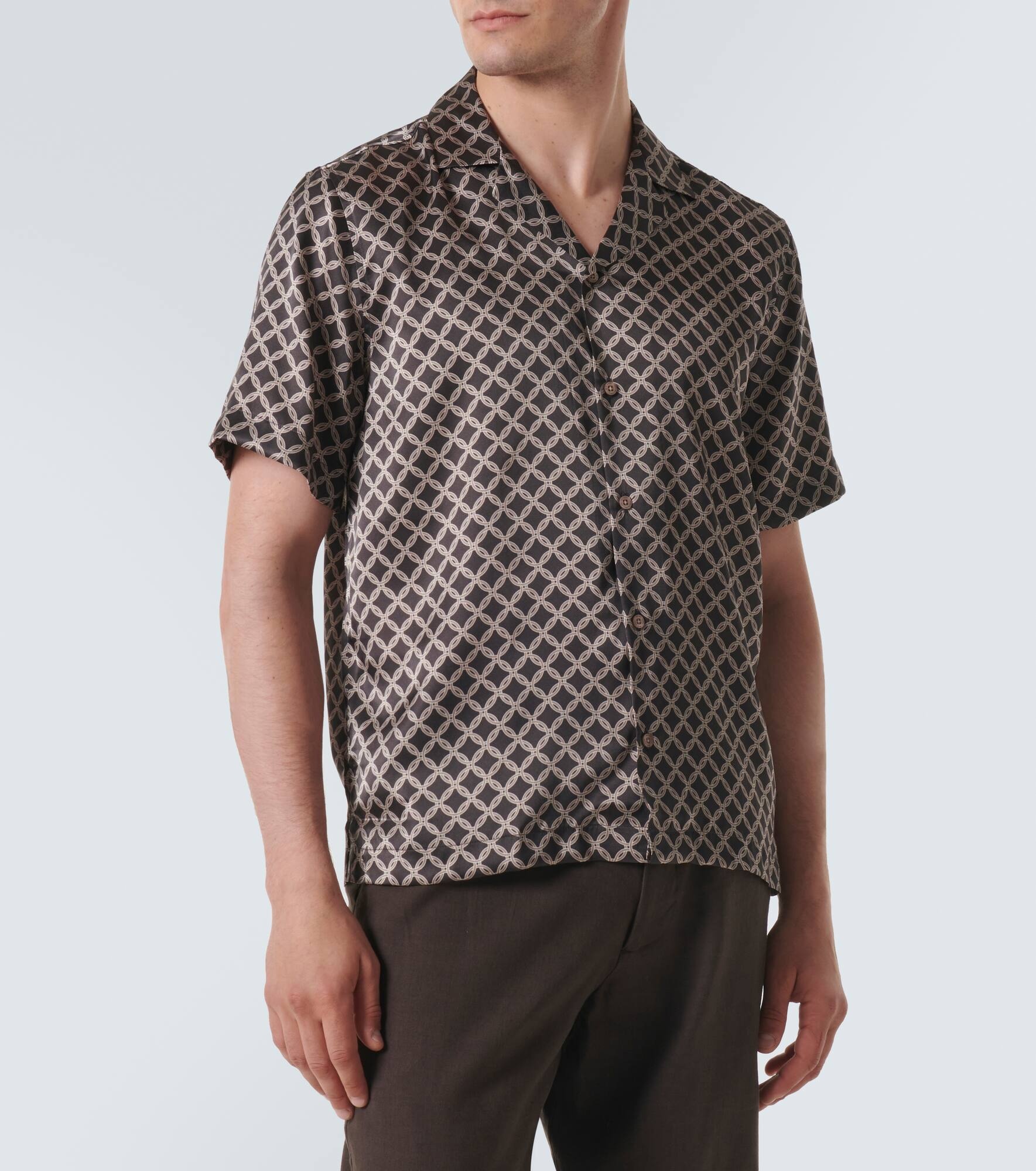 Roberto printed silk bowling shirt - 3