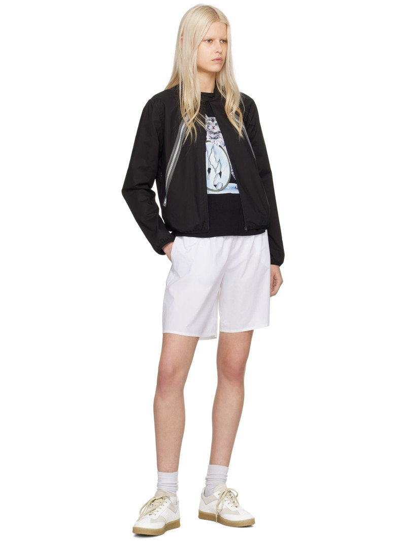 MM6 Maison Margiela White Embroidered Shorts outlook