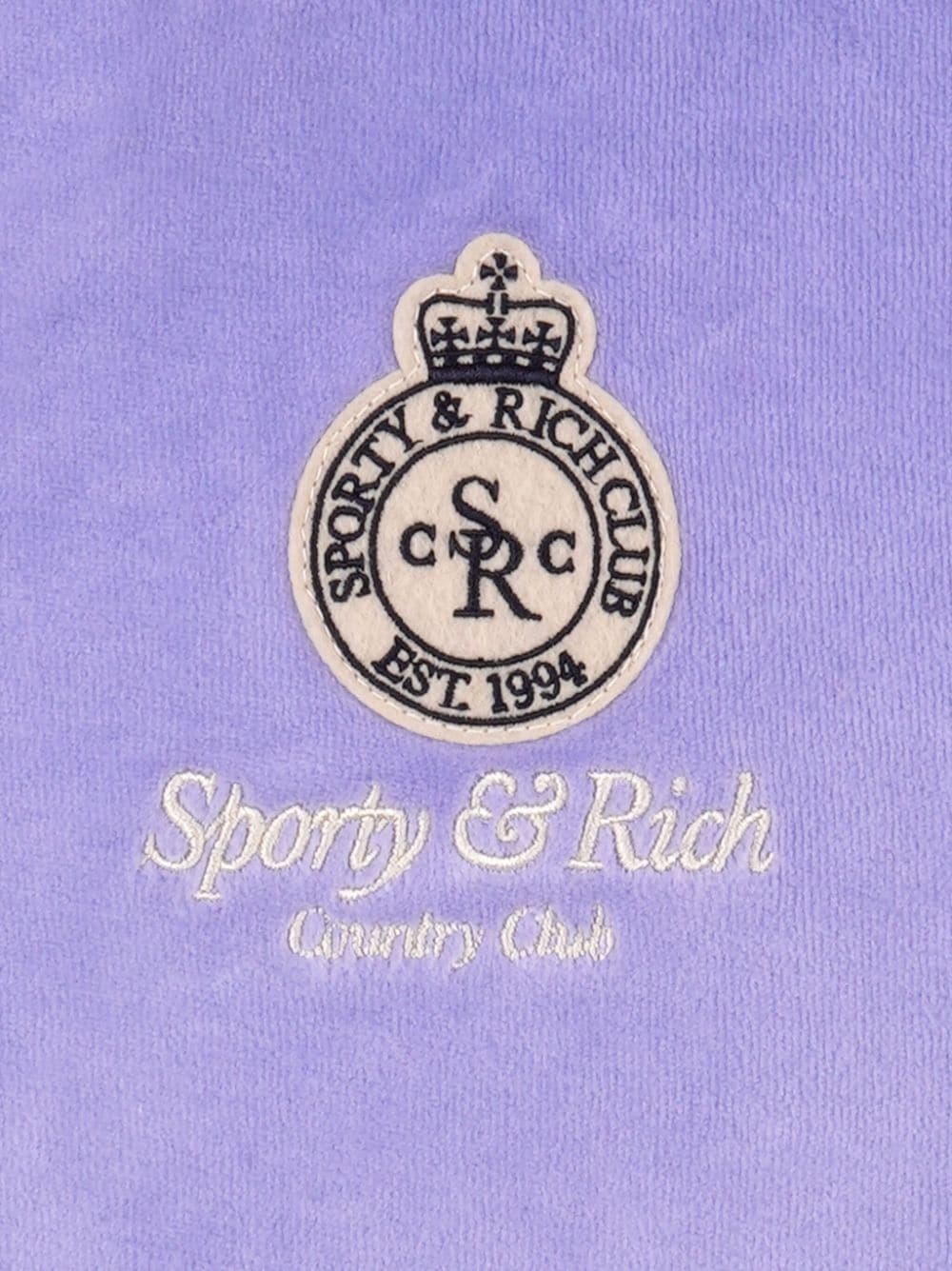 Crown logo-patch velvet T-shirt - 3