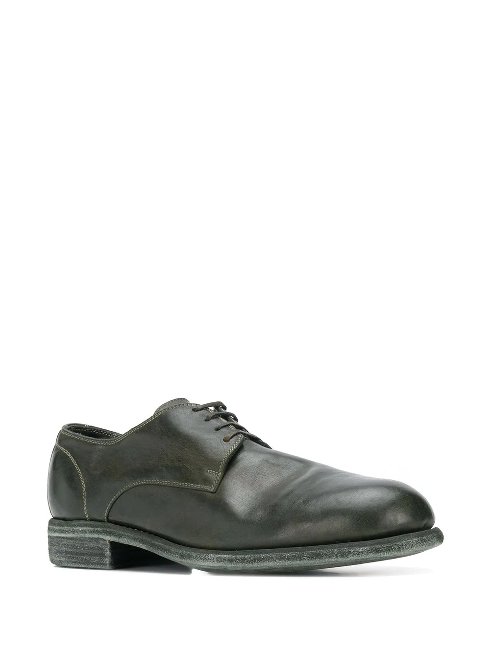 contrast stitching derby shoes - 2