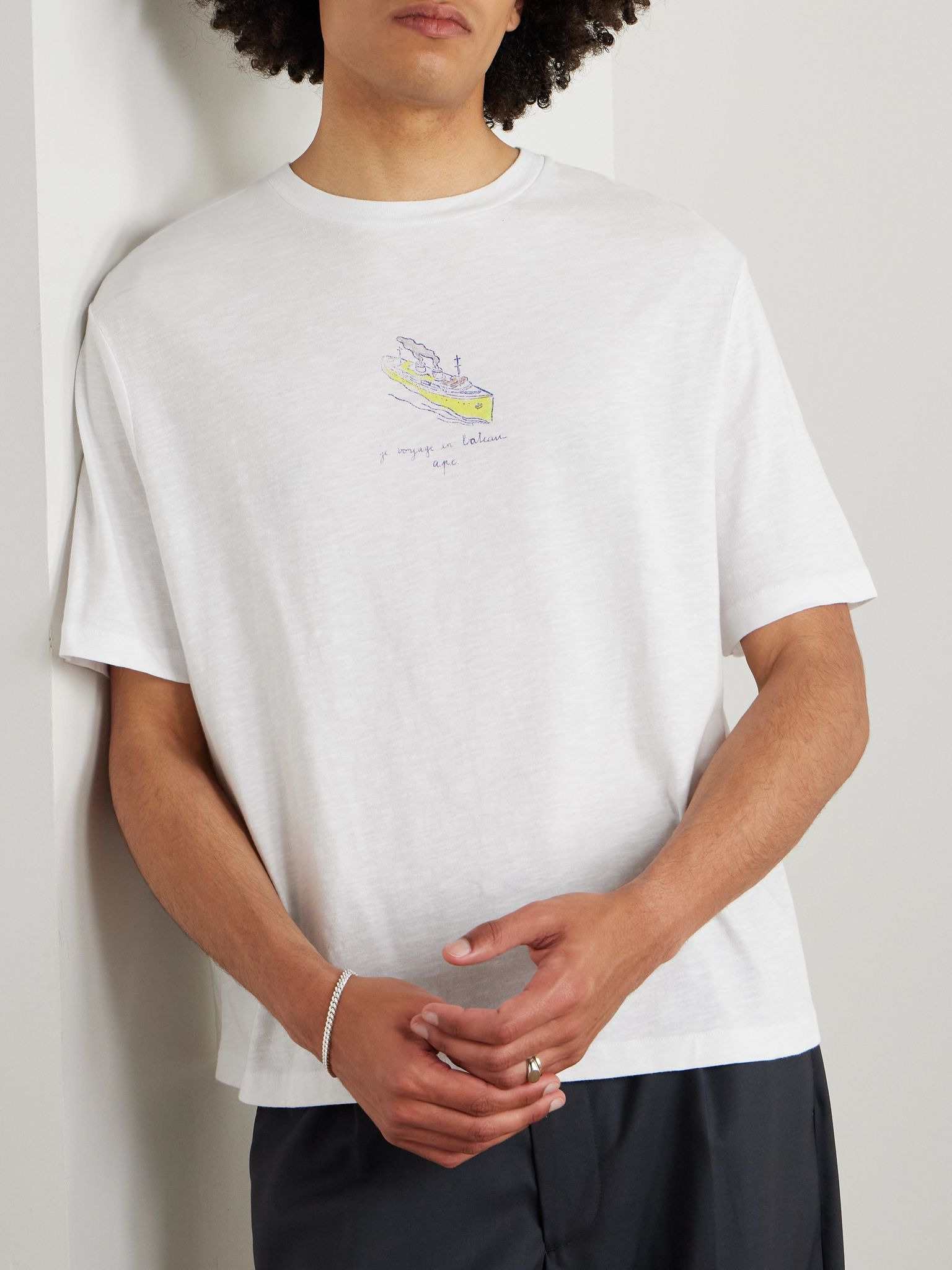 Jack Printed Organic Cotton-Jersey T-Shirt White - 3