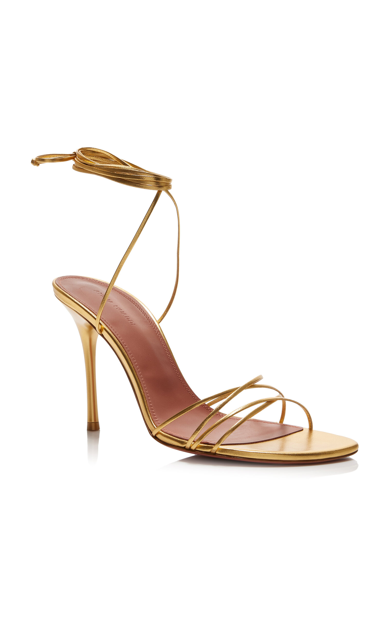 Lori Lace-Up Metallic-Leather Sandals gold - 4