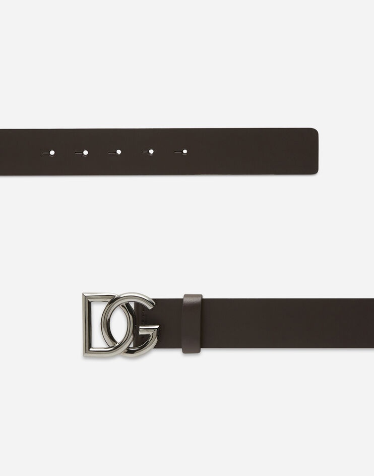 Leather belt with crossed DG logo - 2